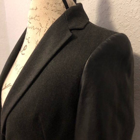 Zara Jackets & Blazers - 1[Zara] Basic grey blazer w faux leather sleeves